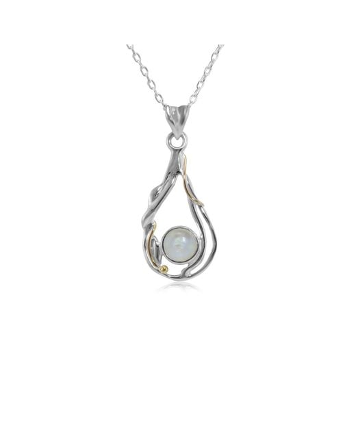 Isla Silver Metallic Teardrop Sterling Moonstone Pendant