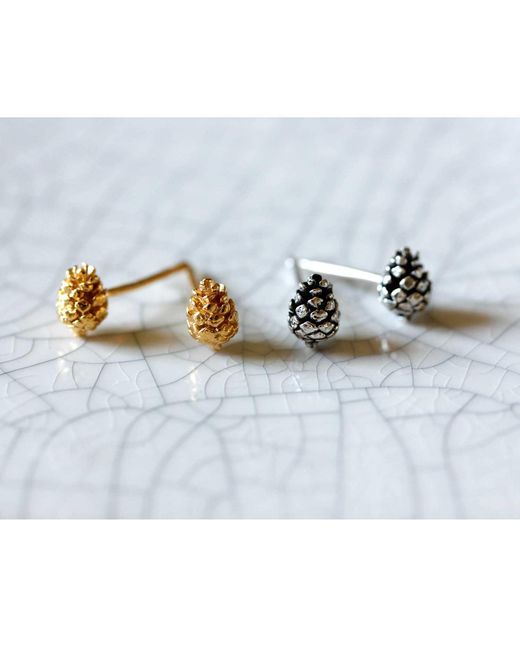 Lee Renee Metallic Baby Pine Cone Earrings