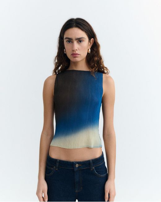 Thinking Mu Blue Pleated Top Glass Dora