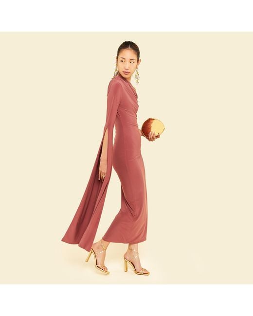 Celestine & Mae Pink Begonia Midaxi Dress