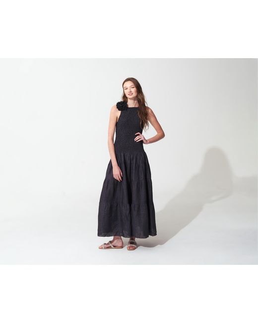 MARICEL Red Valentina Linen Maxi Dress