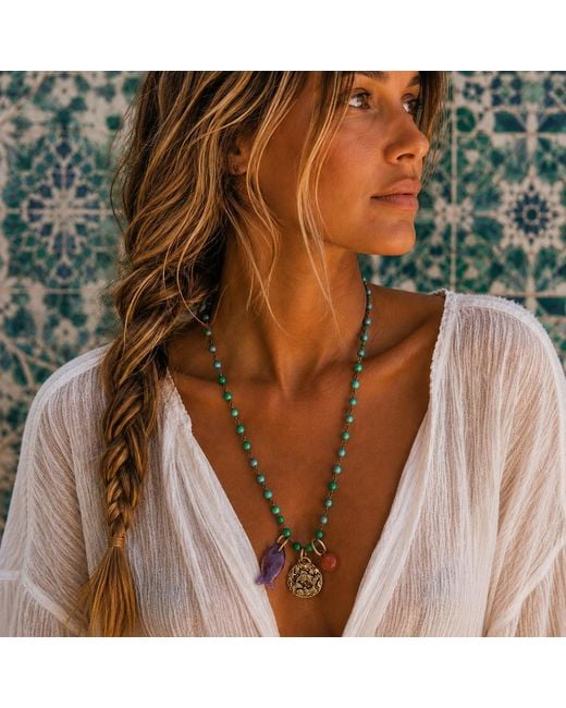 Persia Dona Jewelry Green Exotic Charms Necklace
