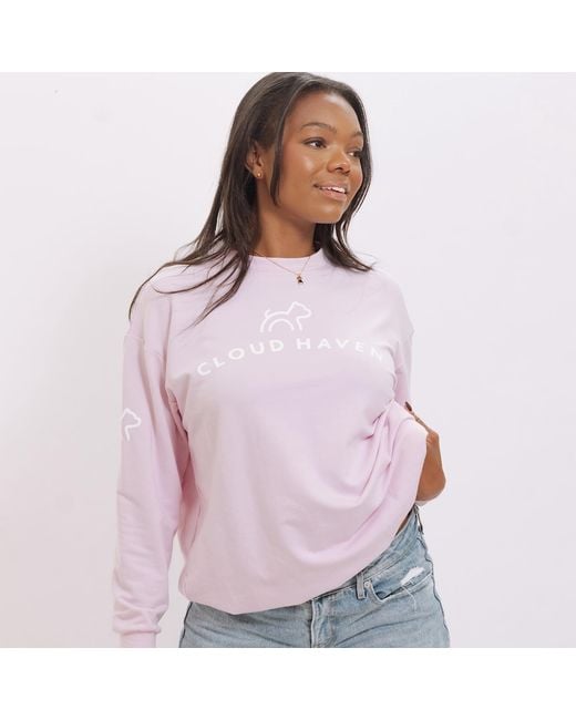 Cloud Haven Pink Boyfriend Logo Sweatshirt