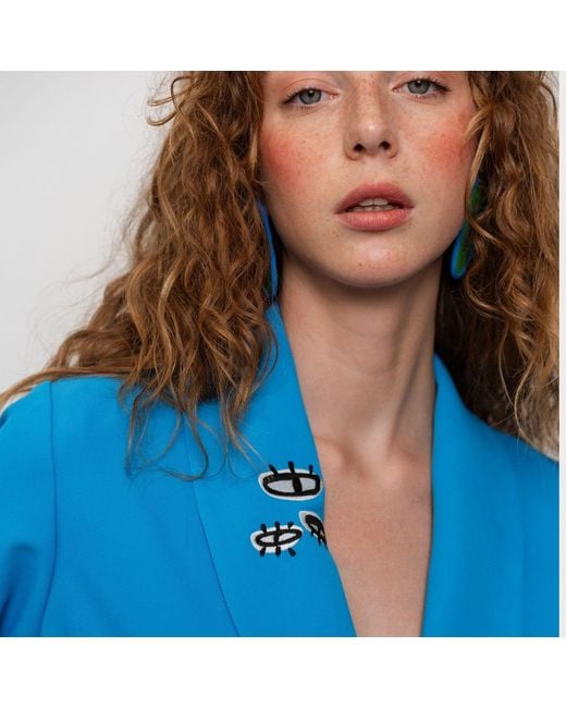 King Naked Blue Heartbeat Oversized Jacket