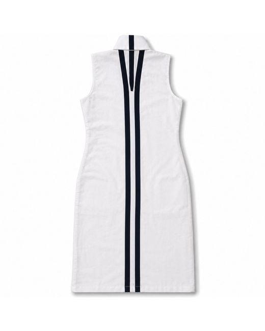 Zasta Studio White Linen Contrast Trim Maxi Dress