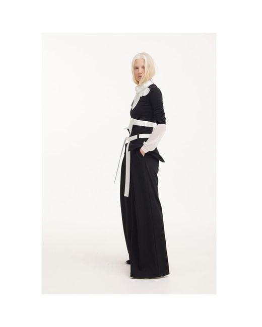 Julia Allert Black Flared Pants With Corset Waistband