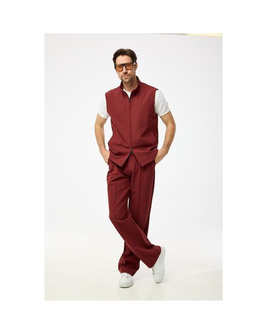 DAVID WEJ Red Ashford Relaxed Gilet for men