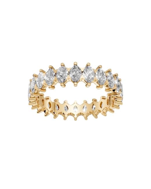 Aya Fine Jewelry Metallic Handcrafted Marquise Lab Diamond Eternity Band & Wedding Ring