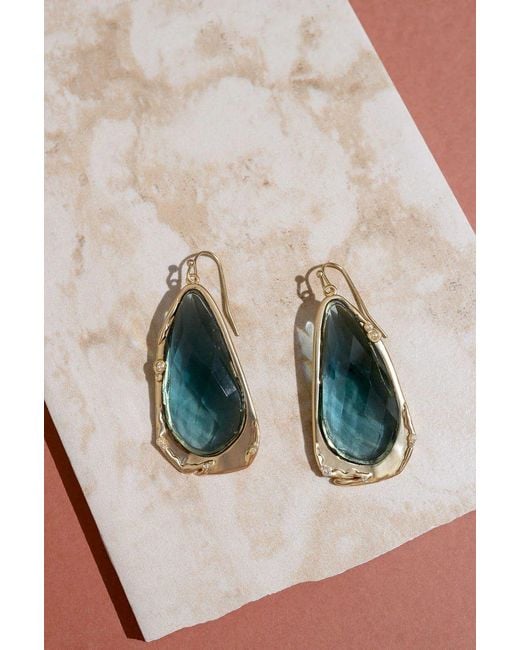 Rare Matters Jewelry Blue Fluid Teardrop Statement Earrings