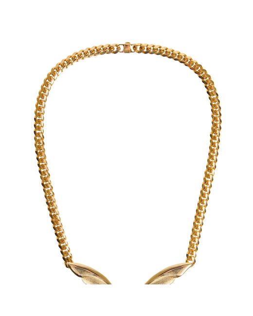 Caramel Vintage Jewellery Metallic Winged Pearl Statement Necklace