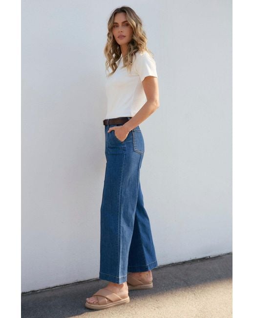 Adrift Clothing Blue Adrift Denim Wide Leg Jeans