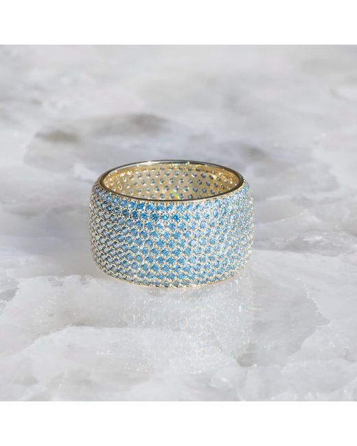 Native Gem Metallic Billionaire Ring- Aquamarine