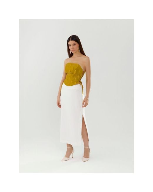 Elsava Green Woven Feather Corset – Sunshine