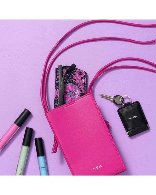 Naoa Pink Phone & Essentials Crossbody Bag Fuchsia