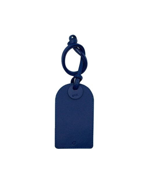 godi. Blue Handmade Full-Grain Leather Luggage Tag