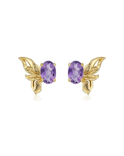 Azura Jewelry New York Pink Sylphae Fairie Amethyst Earrings Vermeil