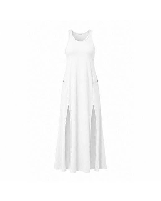 Yogi8Apparel White New Maxi Racer Back Dress