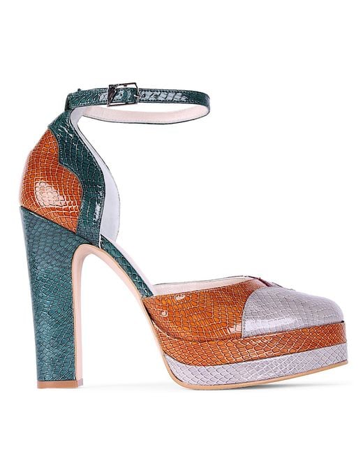 Terry De Havilland Blue Lily London Platform Block Heel