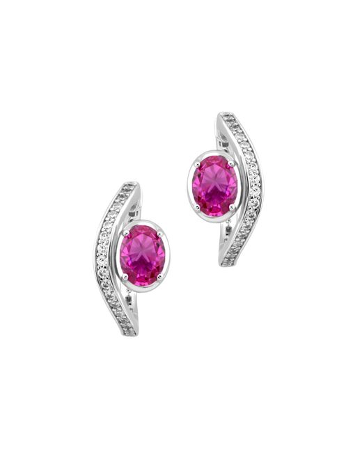 Arte Madrid Pink Sierra Pavé Contour Hoop Earrings
