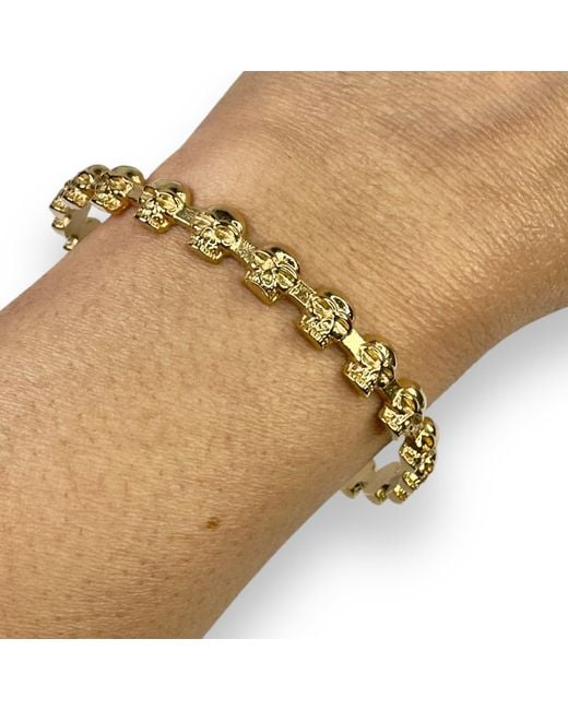 Jagged Halo Jewelry Metallic Eternity Skull Bangle