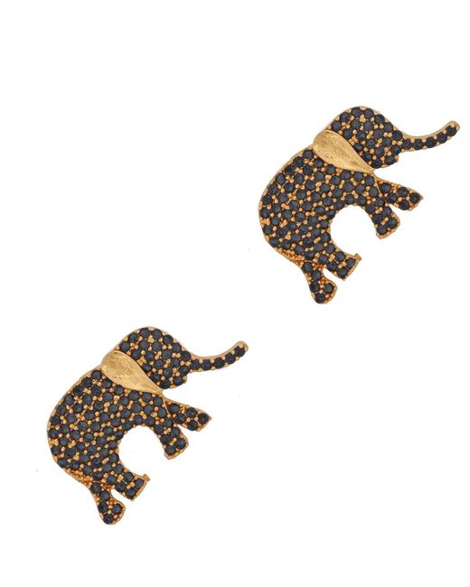 Ebru Jewelry Metallic Guardian Elephant Stud Earrings