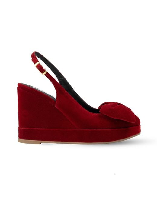 Rosamund Muir London Red Toscana Velvet Wedges