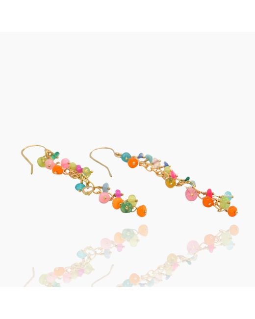 Lori Kaplan Design Metallic Opal Chain Dangle Earrings