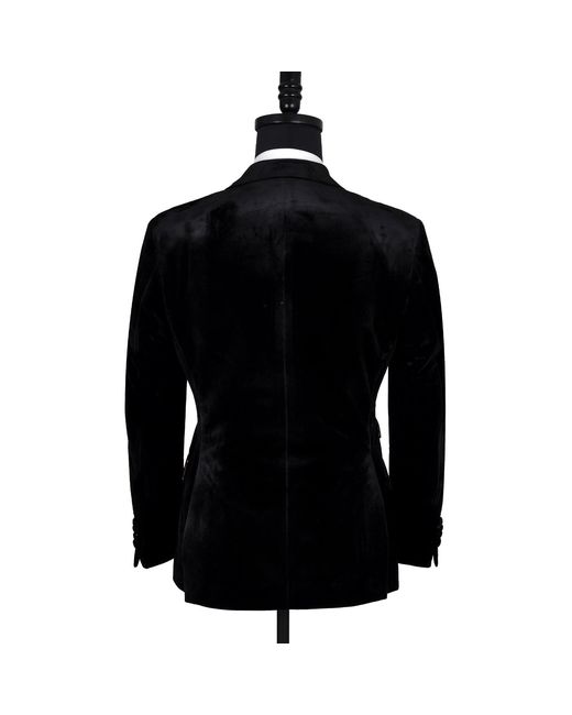 DAVID WEJ Blue Maison Velvet Double Breasted Blazer – for men