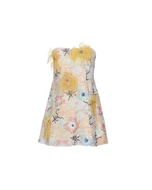 Justin Tong Natural Jessica Strapless Mini Dress