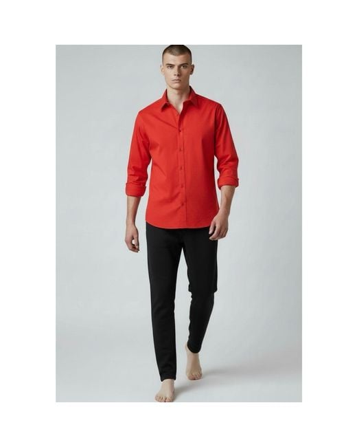 SNIDER Red Salsa Long Sleeve Shirt for men