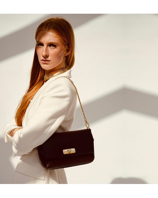Apatchy London Purple The Maisie Midi Port Leather Bag