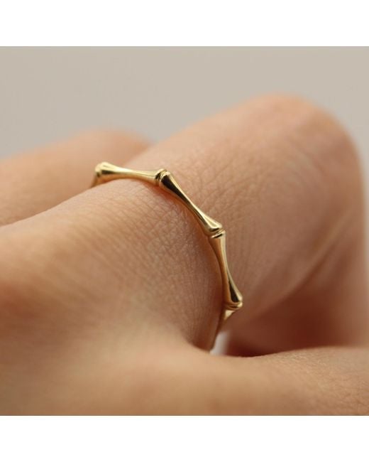 VicStoneNYC Fine Jewelry Metallic Lucky Bamboo Solid Ring
