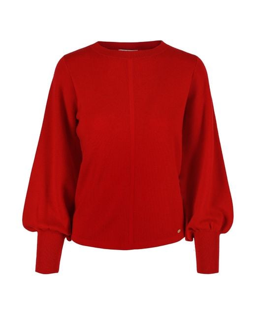 tirillm Red Alison Merino Wool Sweater With Puffed Sleeves