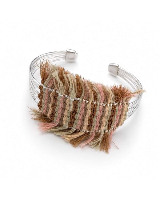 Rare Matters Jewelry Multicolor Neutrals Handwoven Wire Cuff Bracelet