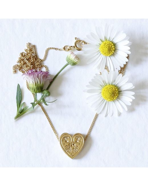 Lee Renee Metallic Wildflower Heart Necklace –