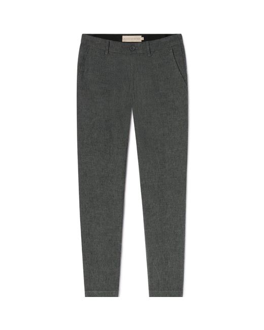 Weston Jon Boucher Gray Havana Comfort Linen Slim Pants for men