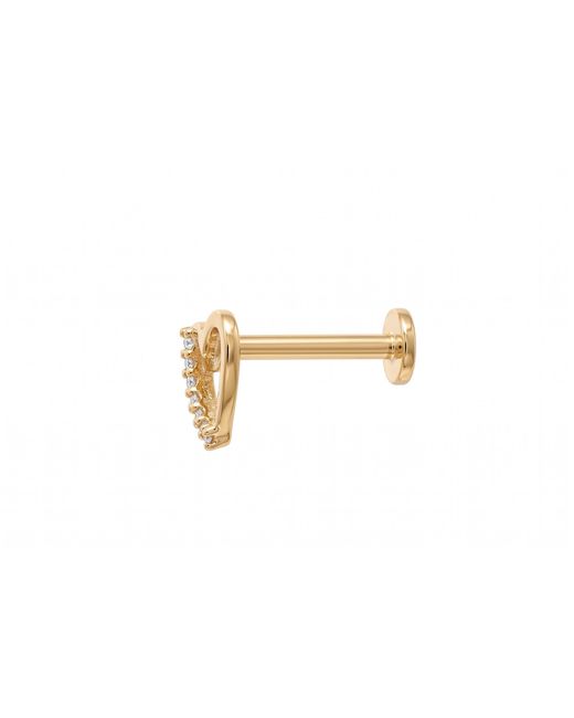 Zahav Jewelry Metallic 14K Solid 18G 6Mm Heart Shaped Internally Threaded Cartilage Earring