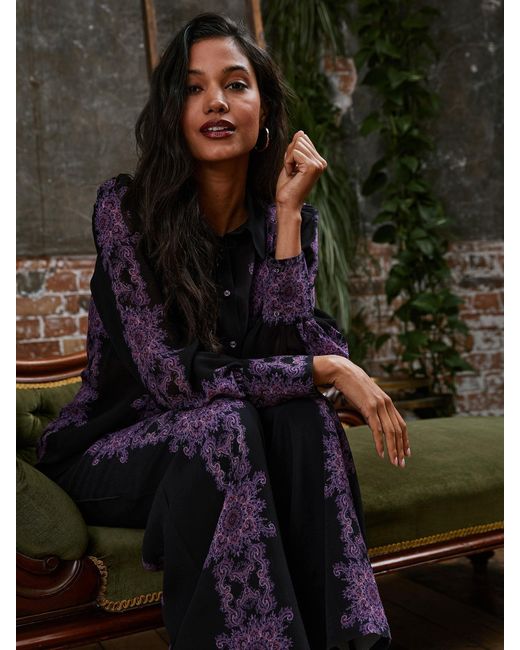Rose & Nancy Purple Nancy Print Trouser