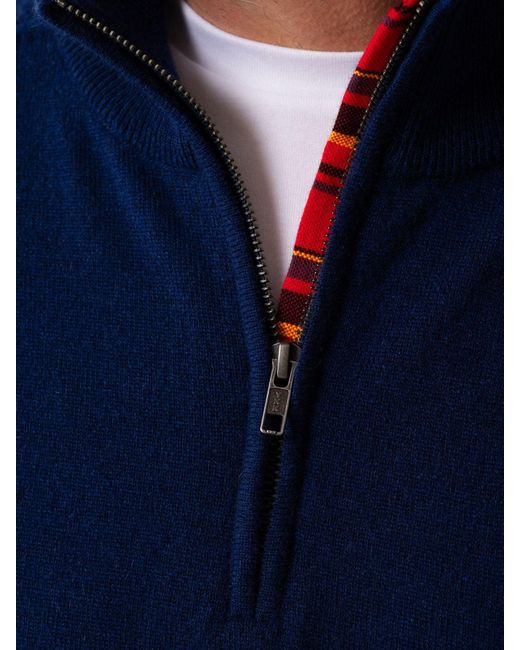 Koy Clothing Blue The Mara Quarter Zip Jumper for men