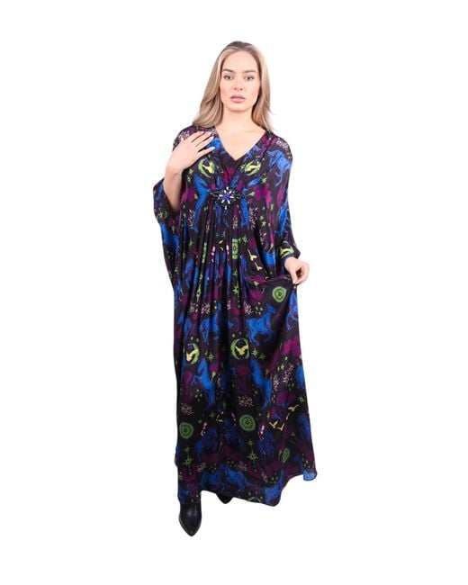 Any Old Iron Blue Multicolored Cowgirls Are Forever Beaded Dress