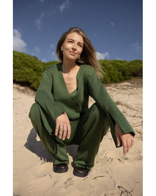 SALANIDA Green Galante Knitted 100% Merino Blazer