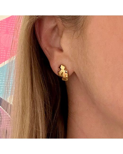 Edge Only Metallic Rock Earrings Sterling
