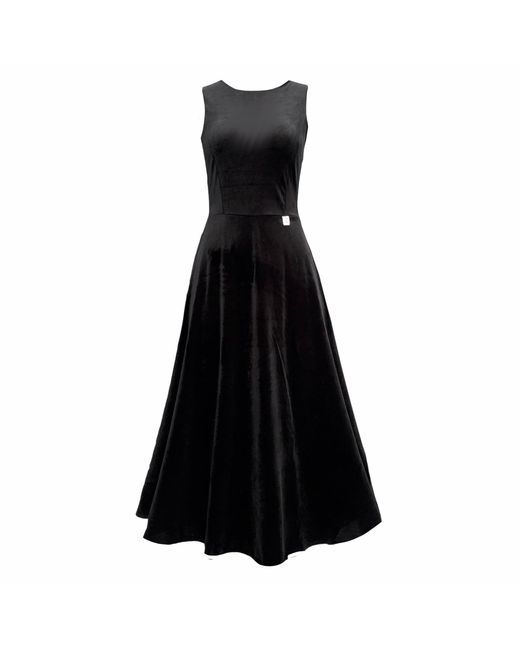 Frock Tales Black Peony Sleeveless Midi Dress