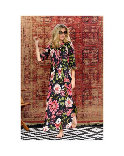 At Last Red Cotton Annabel Maxi Dress