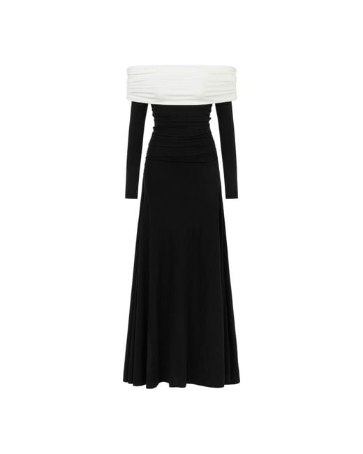 Nocturne Black Contrast Color Maxi Dress