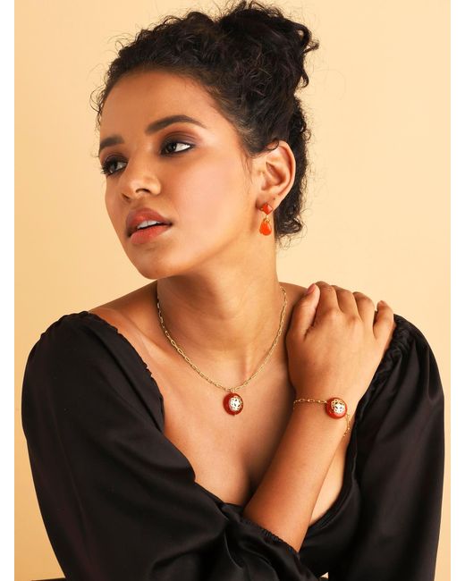Lila Rasa Metallic Carnelian Necklace Melange