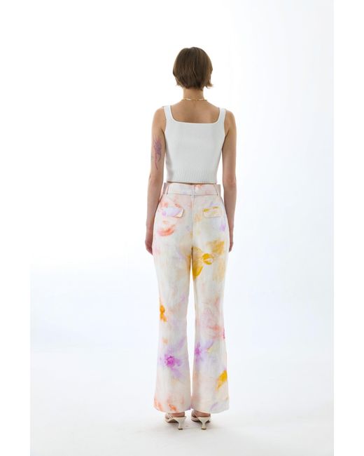 We Are Kindred Pink Josephine Flare Belt Pants-Rose