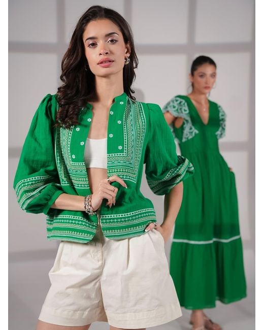 Rose & Nancy Green Florence Cotton Jacket