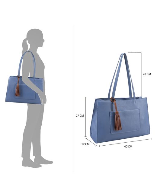 Lloyd Baker Blue Eleanor Leather Tote Bag