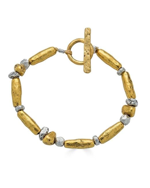 Loni Paul Jewelry Metallic Mixed Metal Organic Bead Bracelet